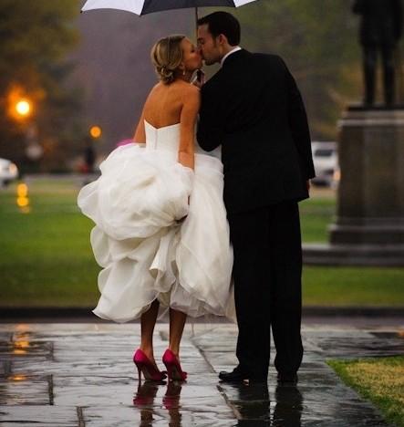 Rainy Day Wedding with Fancy Shoes